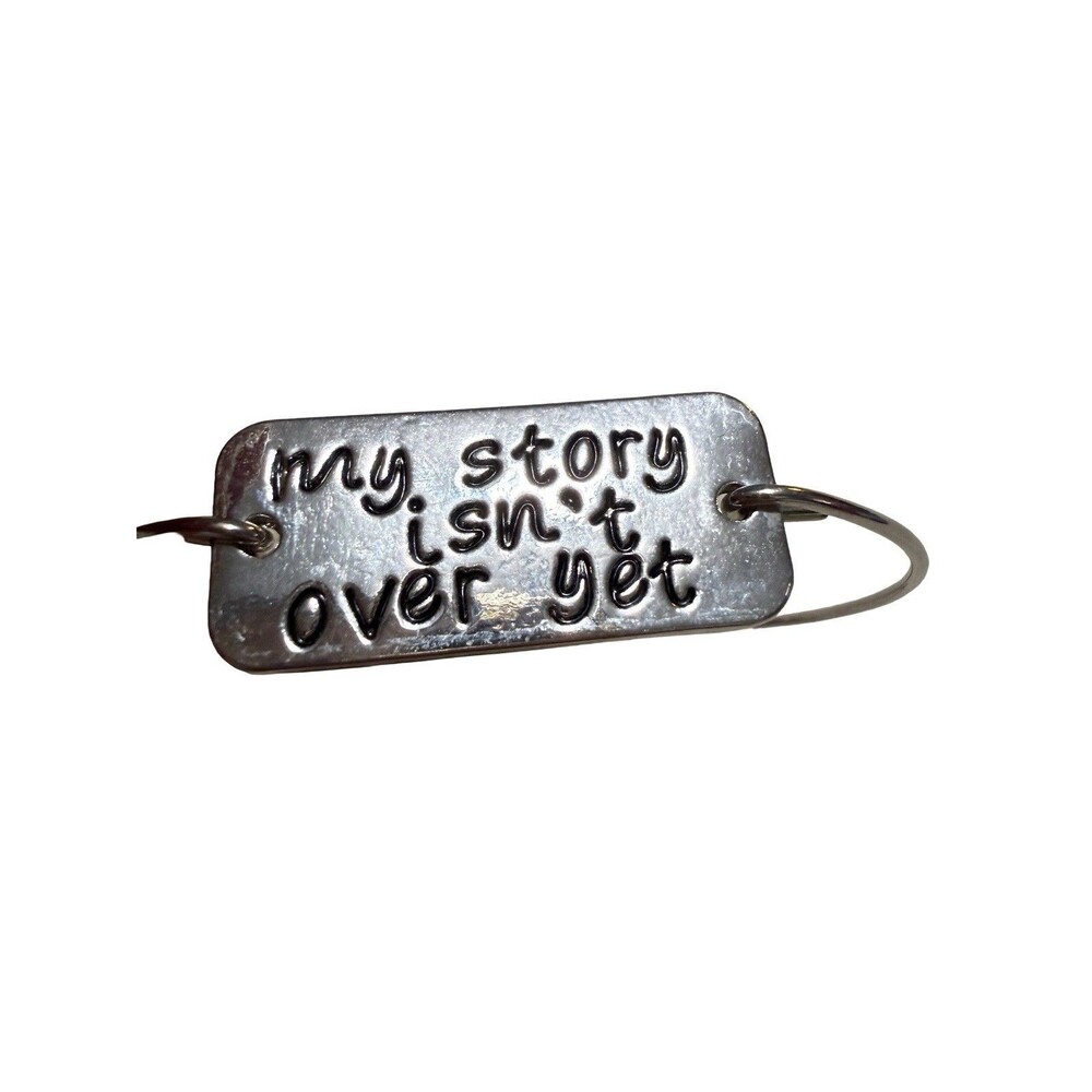 My Story Isn’t Over Yet Semicolon Silver Tone Wire Bangle Bracelet